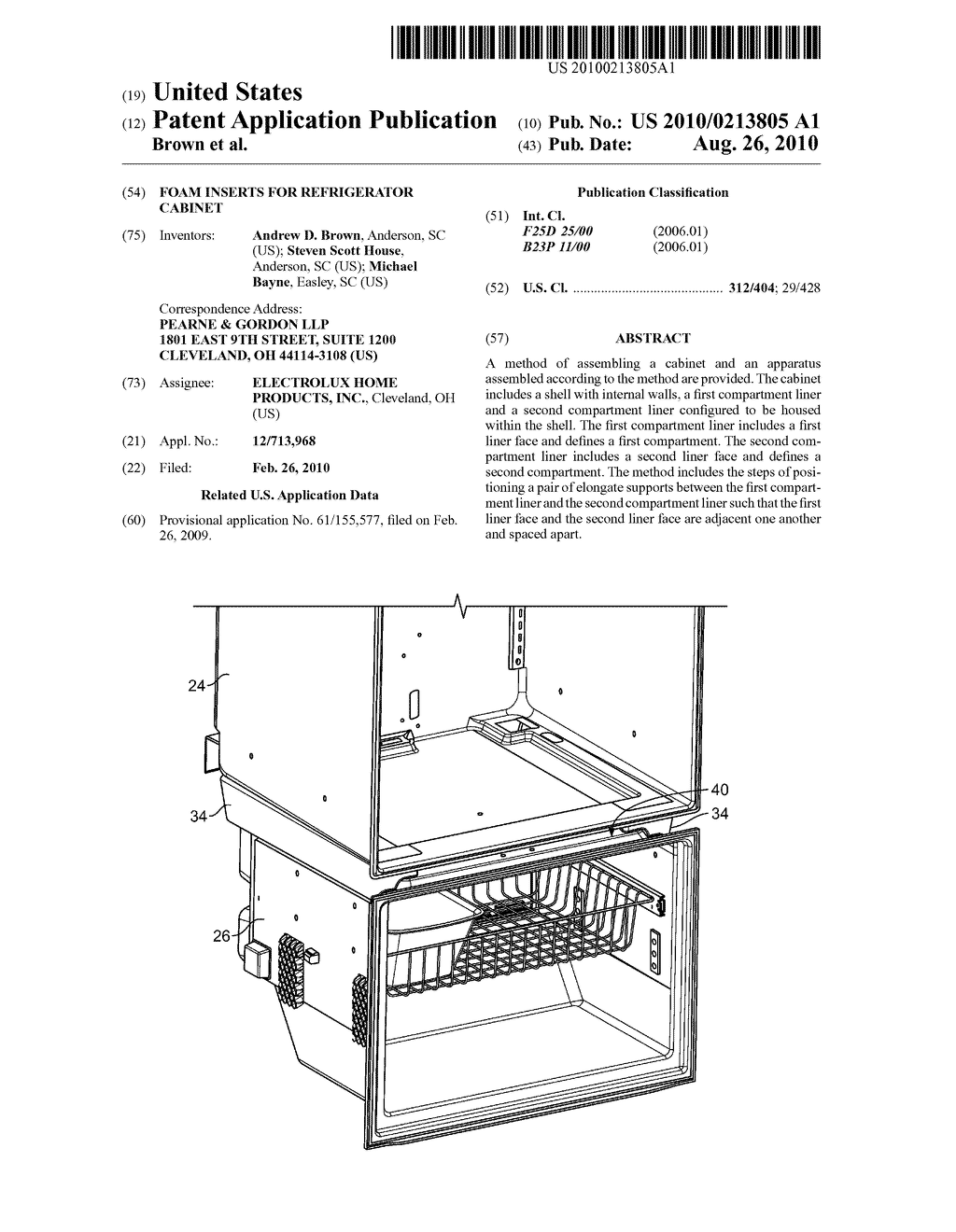 FOAM INSERTS FOR REFRIGERATOR CABINET - diagram, schematic, and image 01