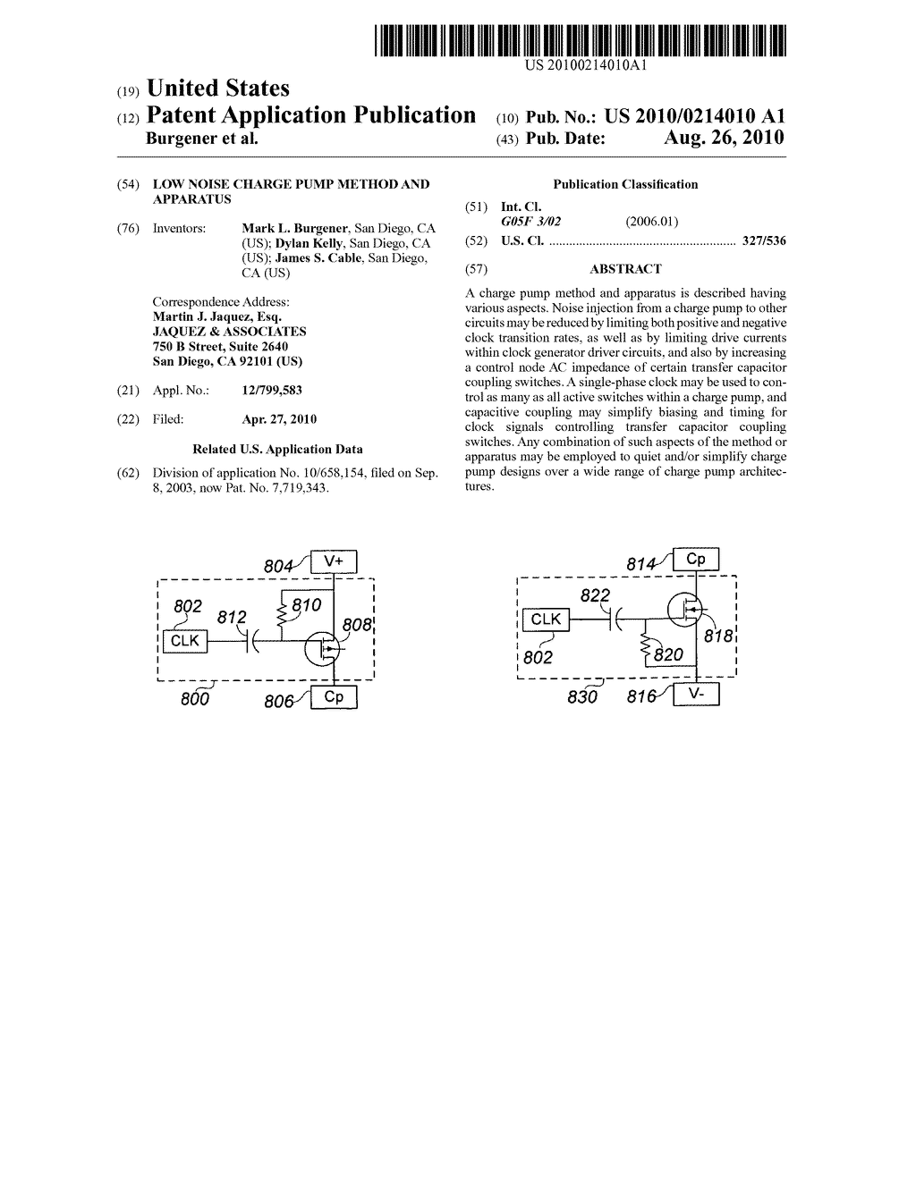 Low noise charge pump method and apparatus - diagram, schematic, and image 01