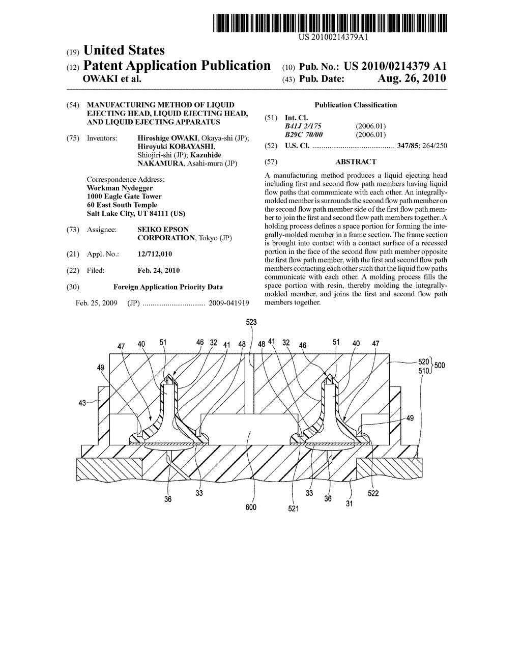 MANUFACTURING METHOD OF LIQUID EJECTING HEAD, LIQUID EJECTING HEAD, AND LIQUID EJECTING APPARATUS - diagram, schematic, and image 01