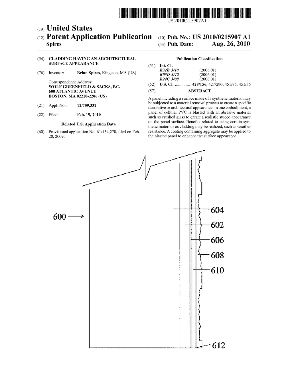 CLADDING HAVING AN ARCHITECTURAL SURFACE APPEARANCE - diagram, schematic, and image 01