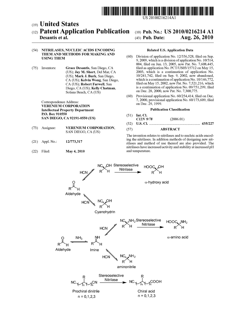 Nitrilases, Nucleic Acids Encoding Them and Methods for Making and Using Them - diagram, schematic, and image 01