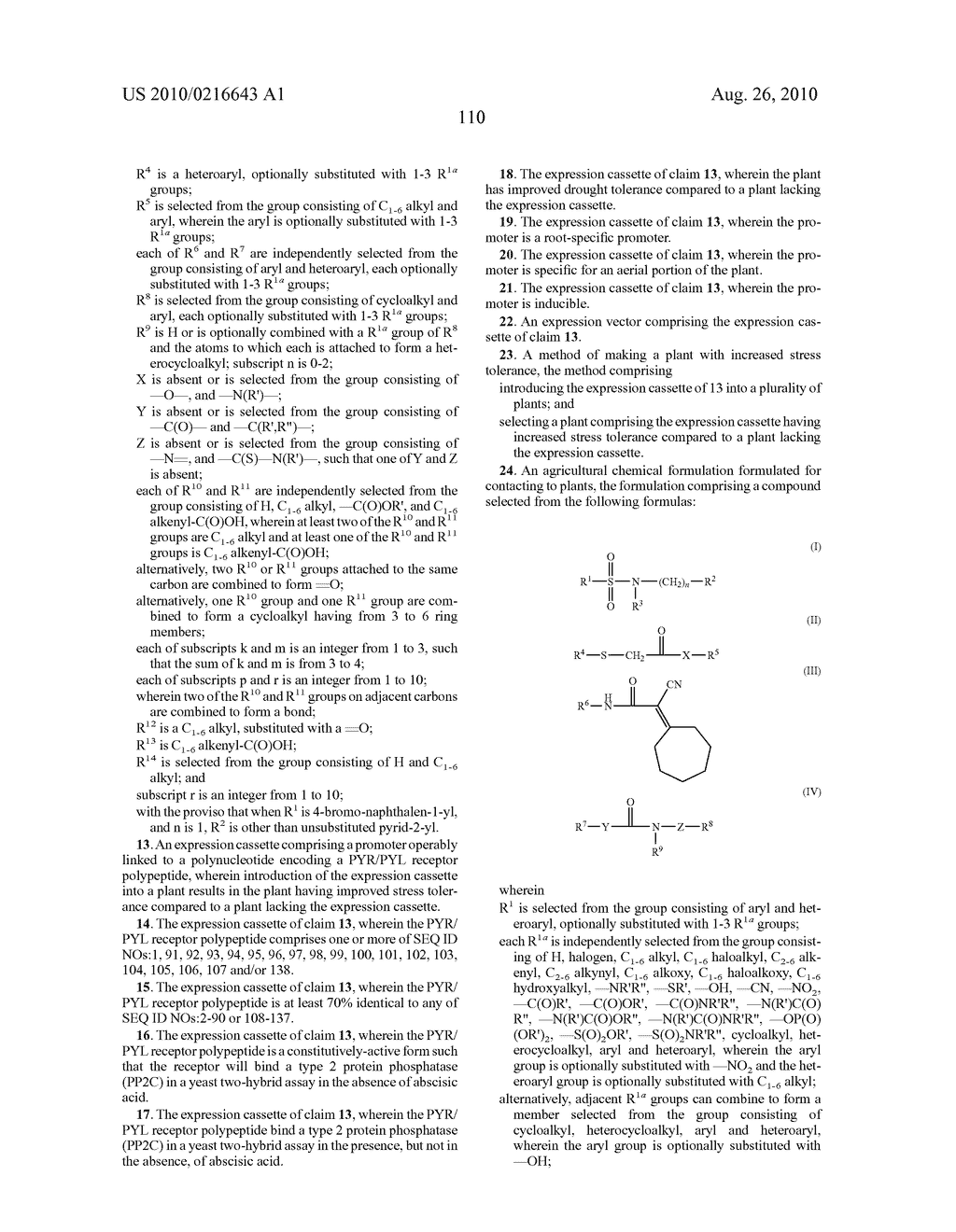 CONTROL OF PLANT STRESS TOLERANCE, WATER USE EFFICIENCY AND GENE EXPRESSION USING NOVEL ABA RECEPTOR PROTEINS AND SYNTHETIC AGONISTS - diagram, schematic, and image 135