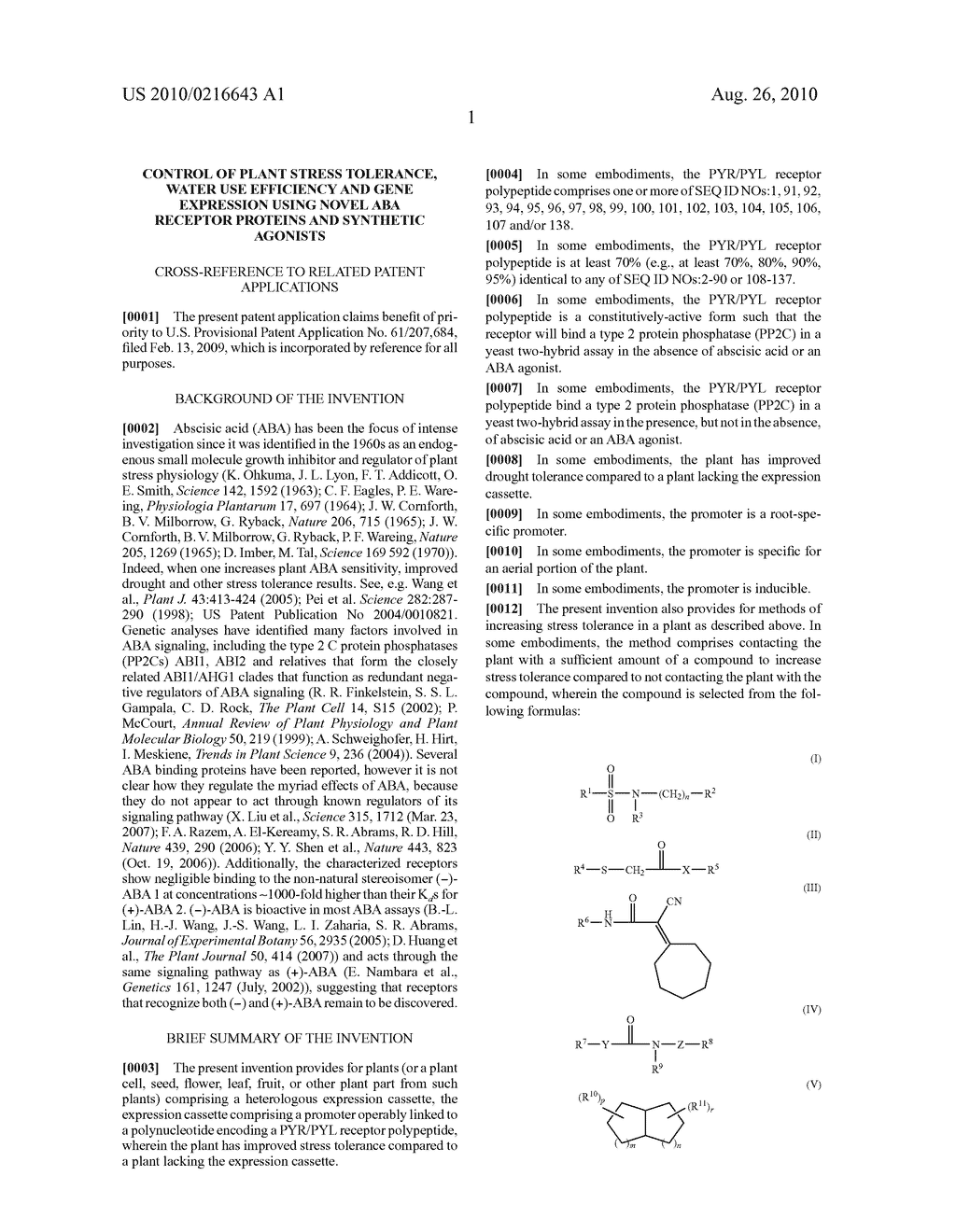 CONTROL OF PLANT STRESS TOLERANCE, WATER USE EFFICIENCY AND GENE EXPRESSION USING NOVEL ABA RECEPTOR PROTEINS AND SYNTHETIC AGONISTS - diagram, schematic, and image 26