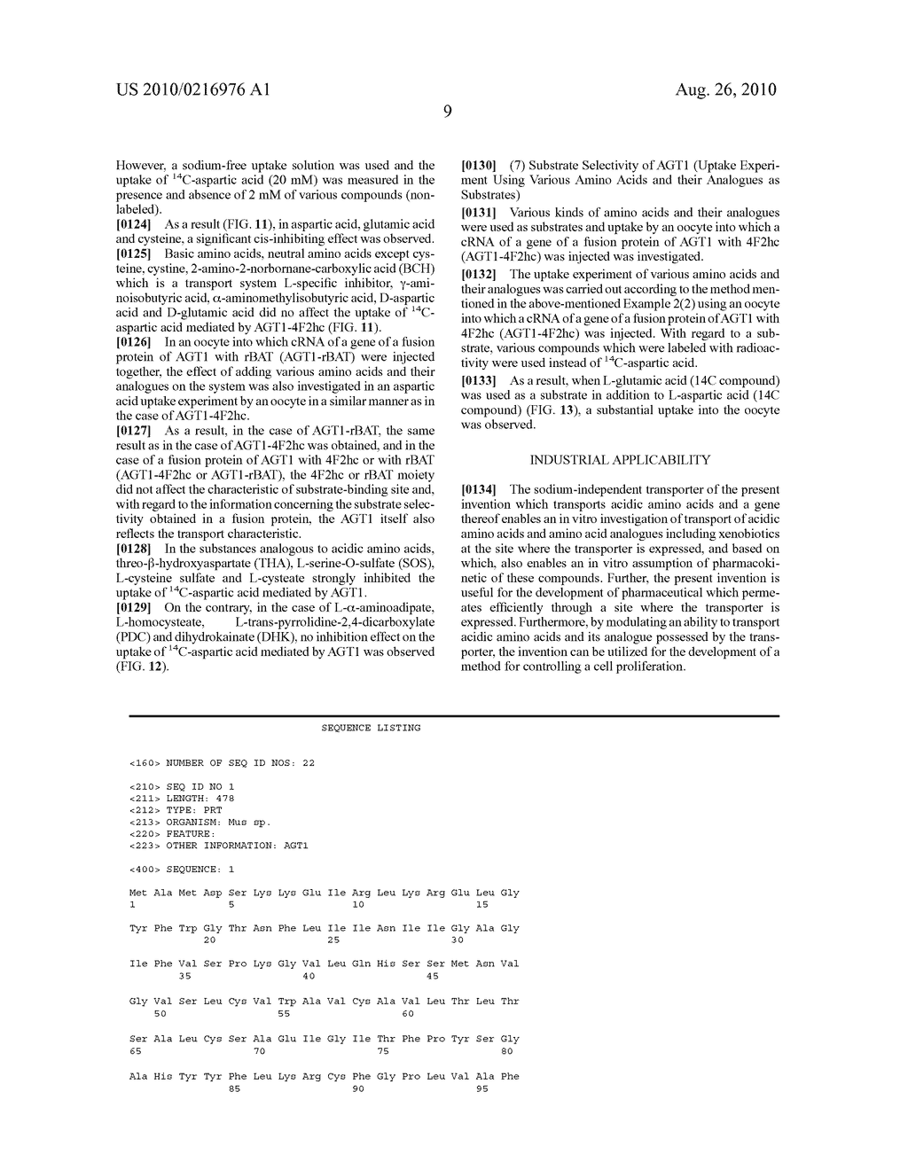 Sodium-independent transporter carrying acidic amino acid and its gene - diagram, schematic, and image 23