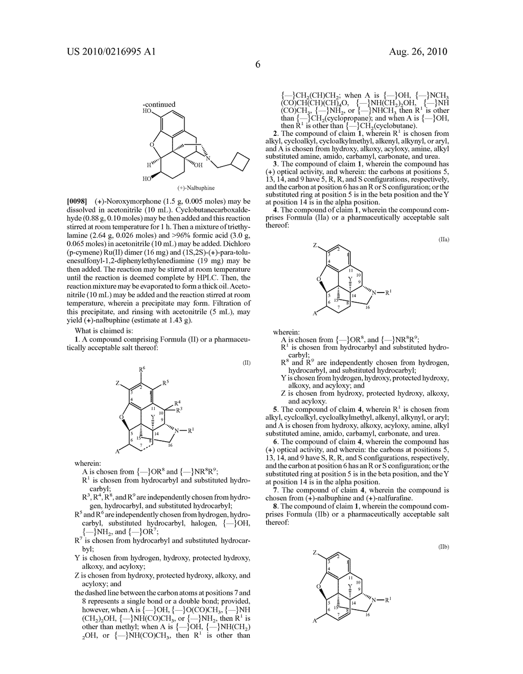 (+)-6-Hydroxy-Morphinan or (+)-6-Amino-Morphinan Derivatives - diagram, schematic, and image 07