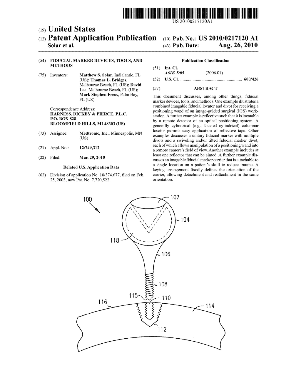 Fiducial Marker Devices, Tools, and Methods - diagram, schematic, and image 01