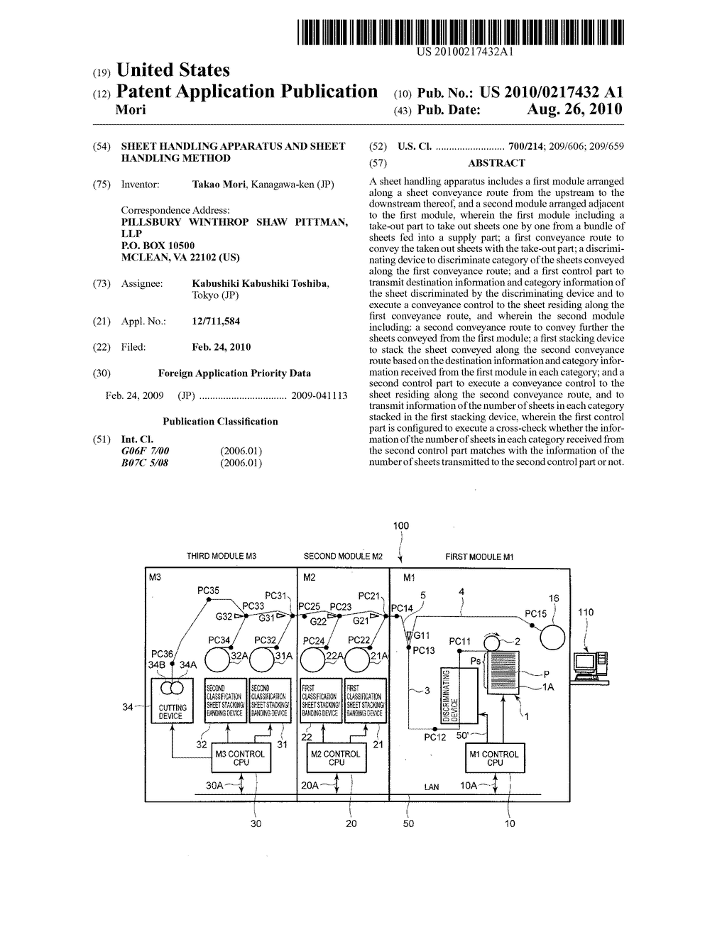 SHEET HANDLING APPARATUS AND SHEET HANDLING METHOD - diagram, schematic, and image 01