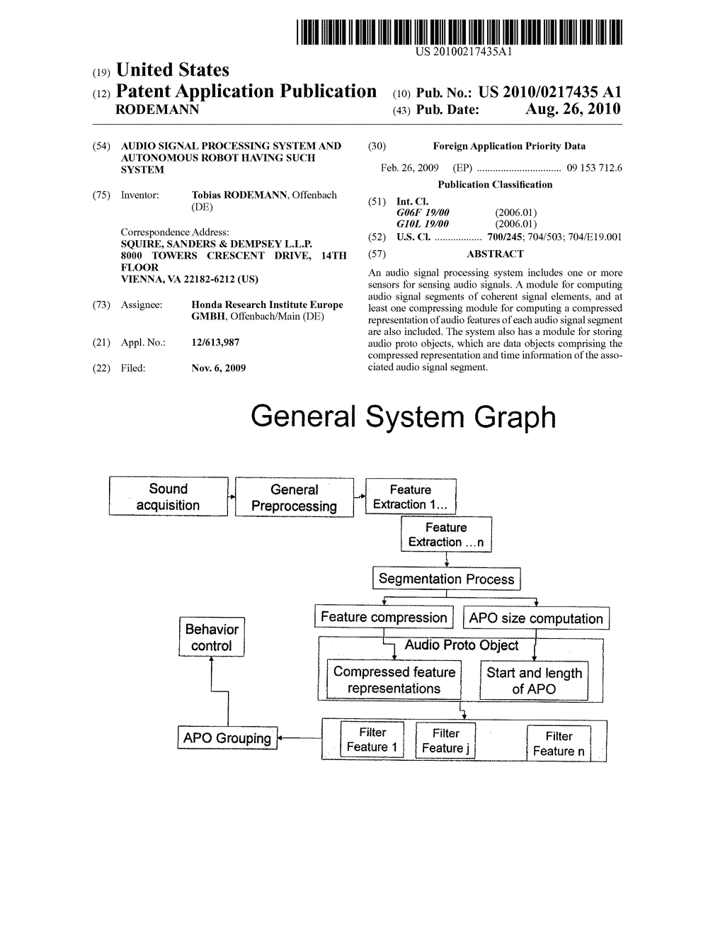 AUDIO SIGNAL PROCESSING SYSTEM AND AUTONOMOUS ROBOT HAVING SUCH SYSTEM - diagram, schematic, and image 01