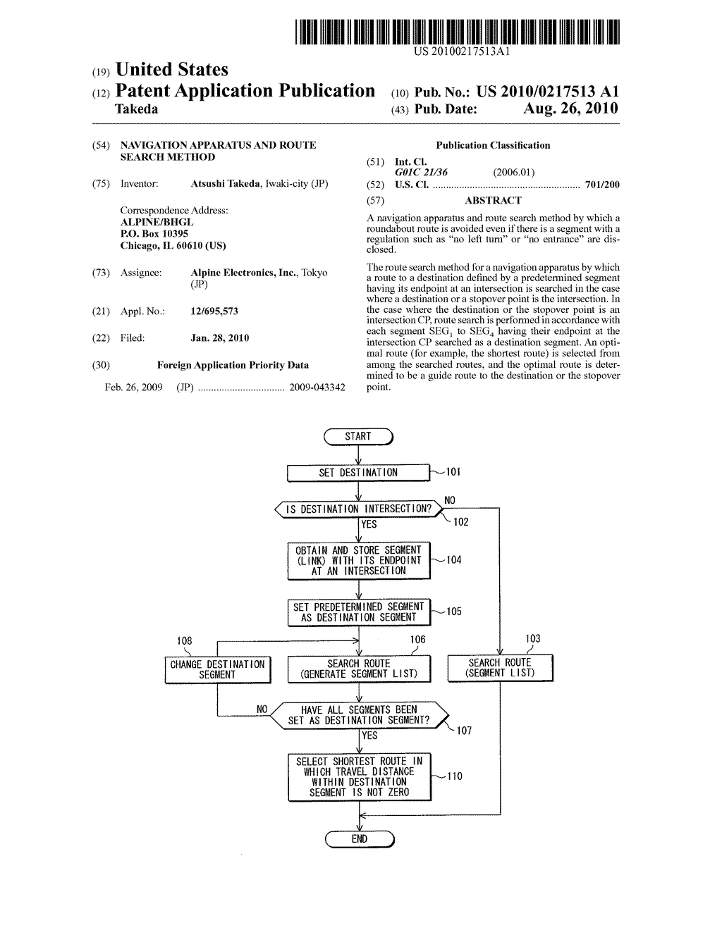 Navigation Apparatus and Route Search Method - diagram, schematic, and image 01