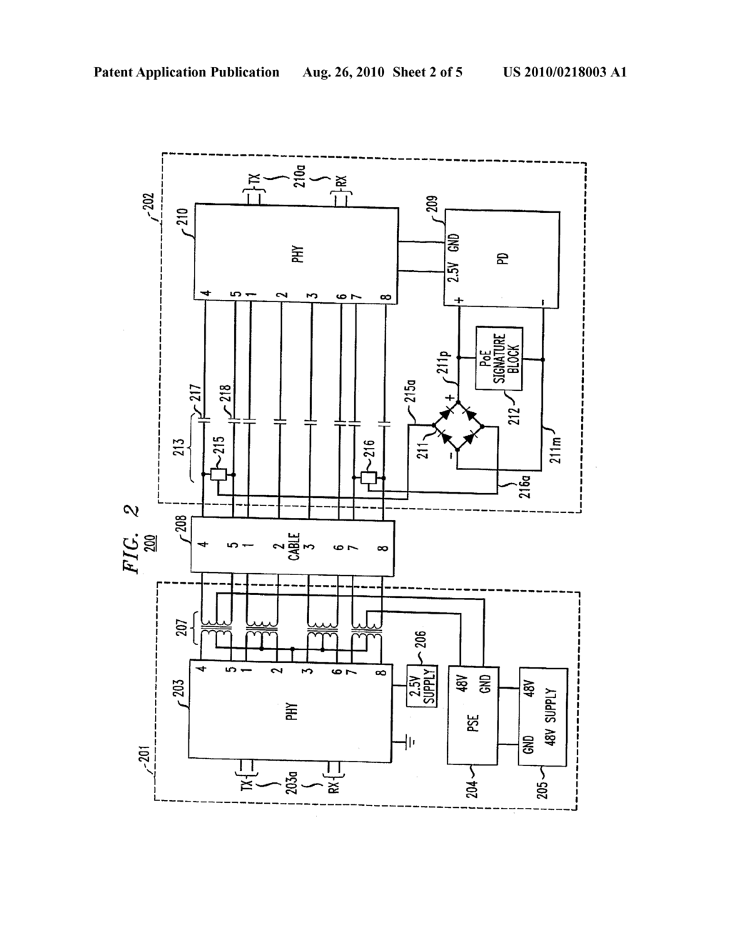 TRANSFORMERLESS POWER OVER ETHERNET SYSTEM - diagram, schematic, and image 03