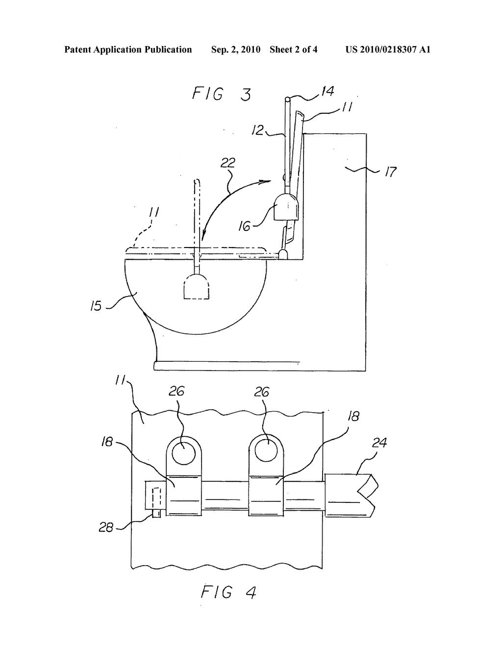 Manual toilet seat lifter apparatus - diagram, schematic, and image 03