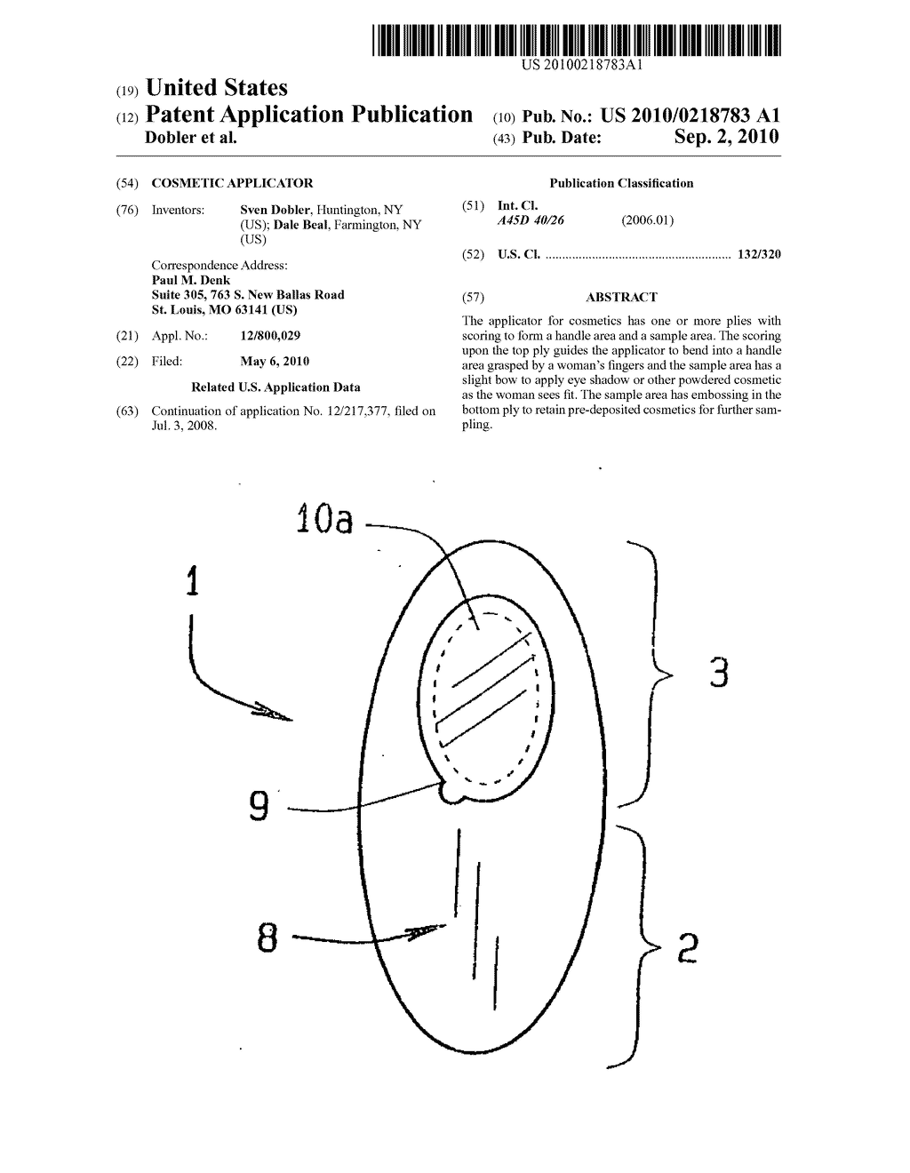 Cosmetic applicator - diagram, schematic, and image 01