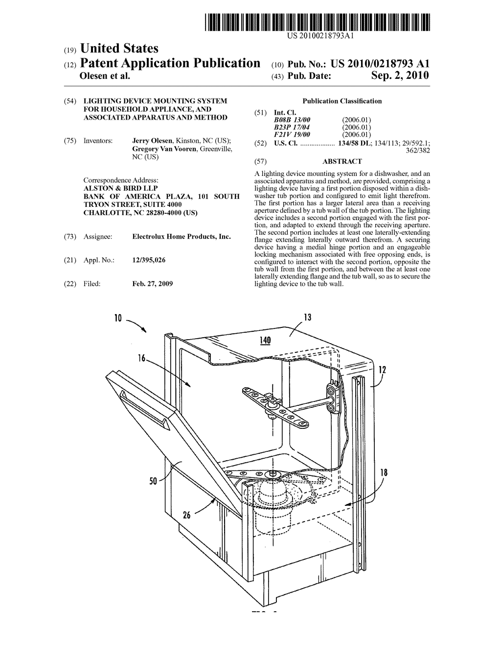 LIGHTING DEVICE MOUNTING SYSTEM FOR HOUSEHOLD APPLIANCE, AND ASSOCIATED APPARATUS AND METHOD - diagram, schematic, and image 01