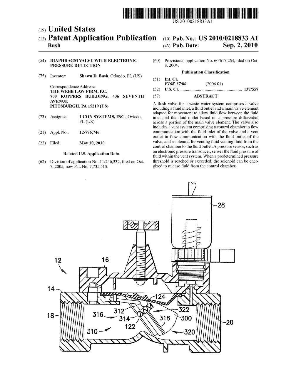 Diaphragm Valve With Electronic Pressure Detection - diagram, schematic, and image 01