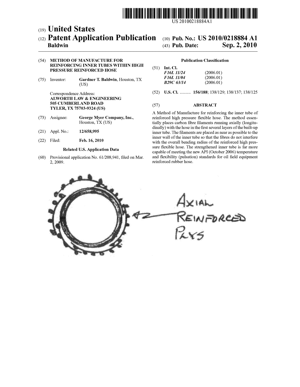 Method of manufacture for reinforcing inner tubes within high pressure reinforced hose - diagram, schematic, and image 01