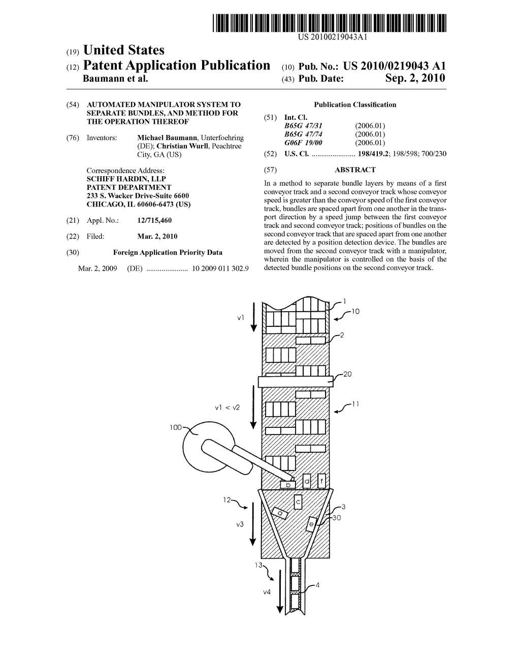 AUTOMATED MANIPULATOR SYSTEM TO SEPARATE BUNDLES, AND METHOD FOR THE OPERATION THEREOF - diagram, schematic, and image 01