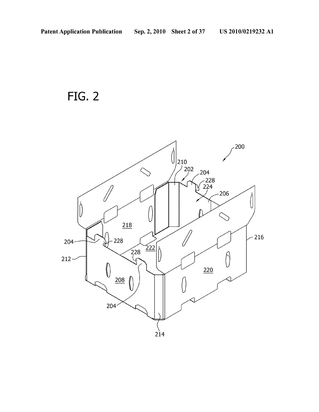 REINFORCED POLYGONAL CONTAINERS AND BLANKS OF SHEET MATERIAL FOR MAKING THE SAME - diagram, schematic, and image 03