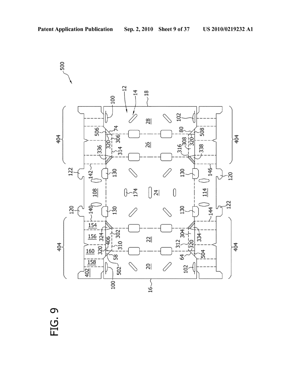 REINFORCED POLYGONAL CONTAINERS AND BLANKS OF SHEET MATERIAL FOR MAKING THE SAME - diagram, schematic, and image 10