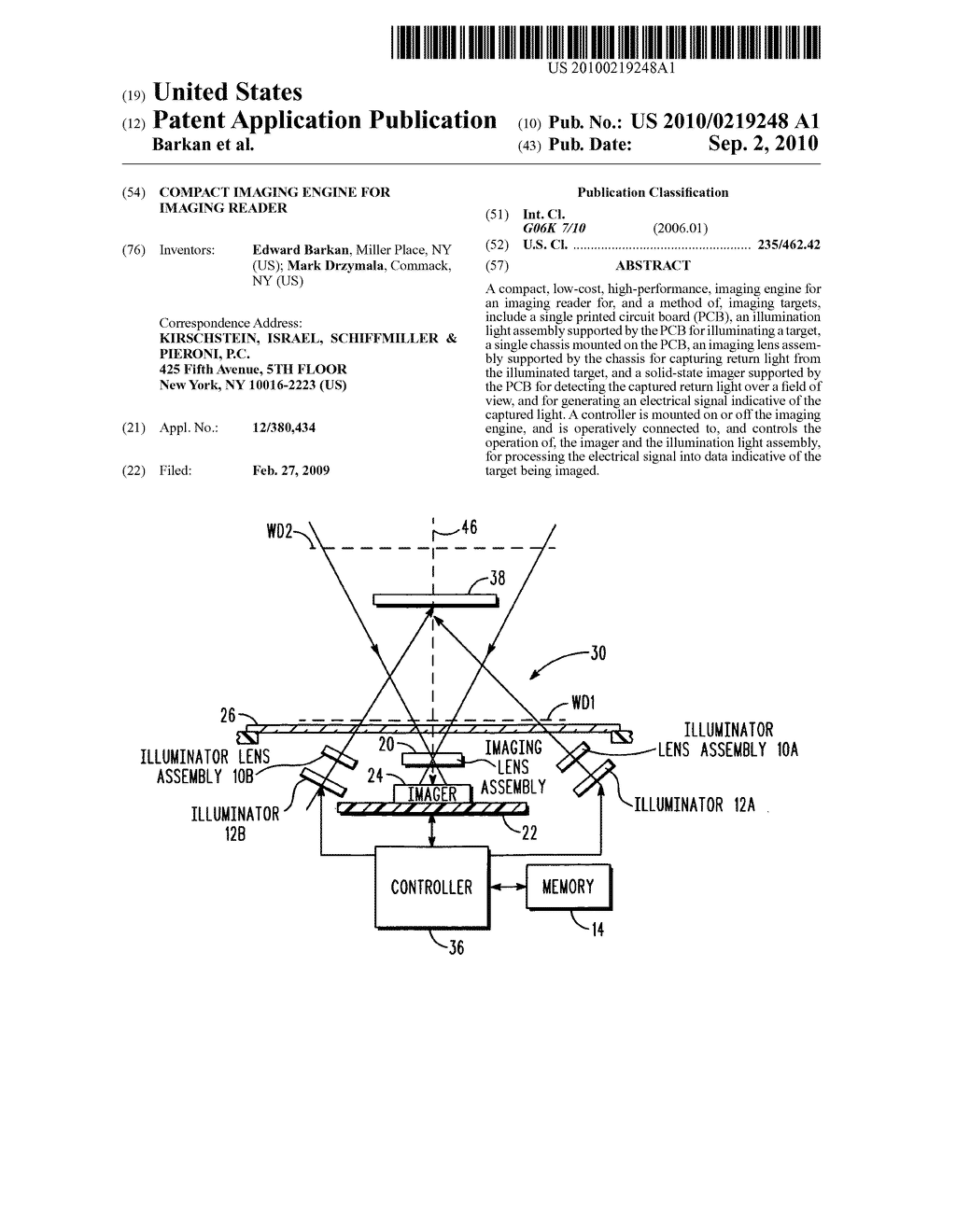 Compact imaging engine for imaging reader - diagram, schematic, and image 01