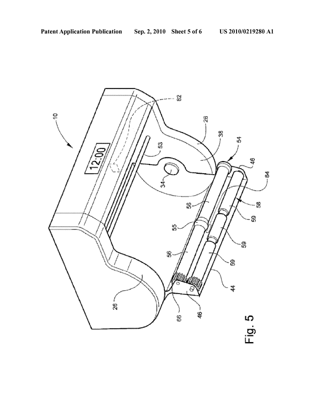 PAPER TOWEL DISPENSER WITH FIXED, AXIALLY ALIGNED ROLLER ON LOADING DOOR - diagram, schematic, and image 06