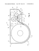 DISPENSING GAP DEFINED BETWEEN LOADING DOOR AND MAIN BODY OF AUTOMATIC TOWEL DISPENSER diagram and image