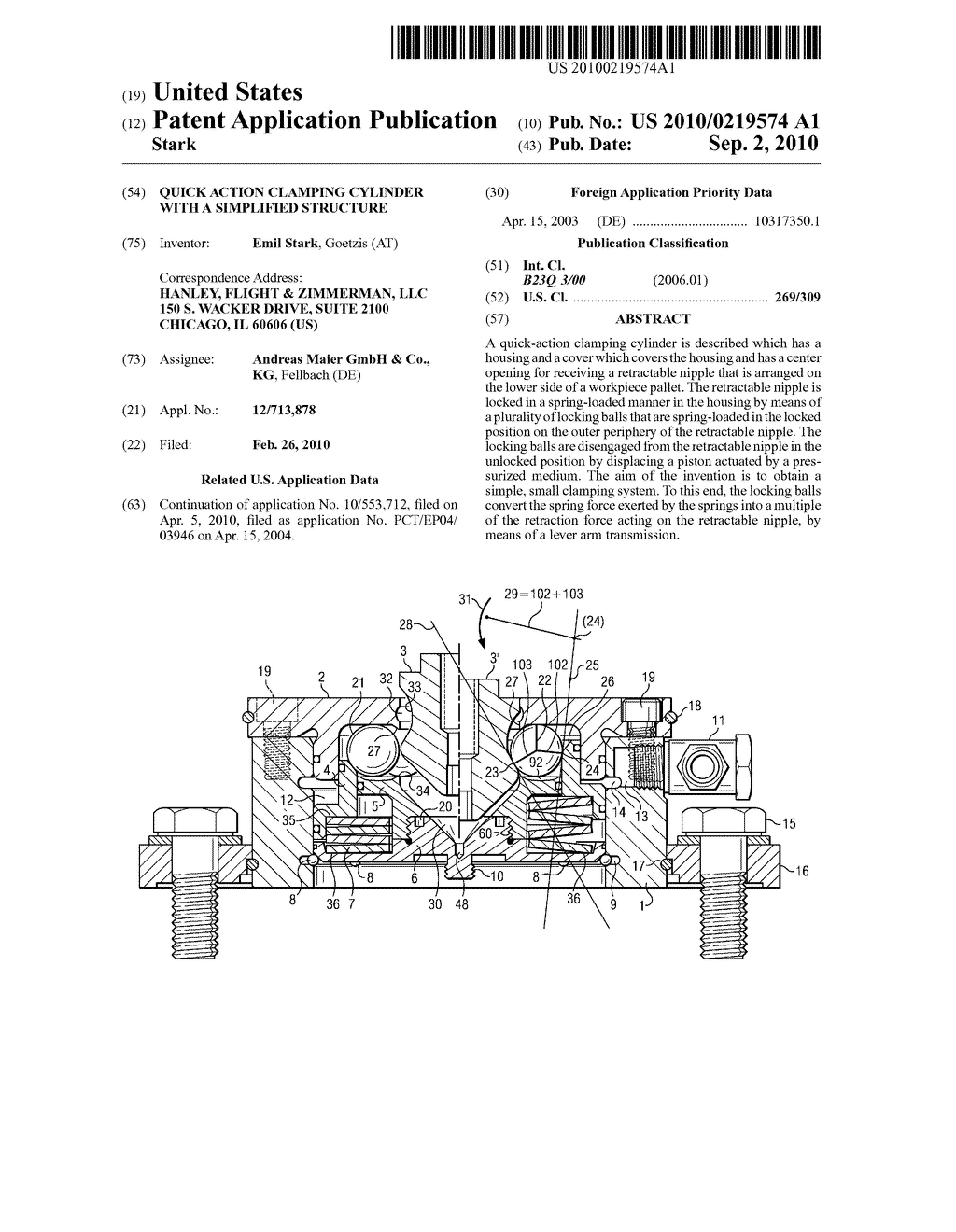 QUICK ACTION CLAMPING CYLINDER WITH A SIMPLIFIED STRUCTURE - diagram, schematic, and image 01