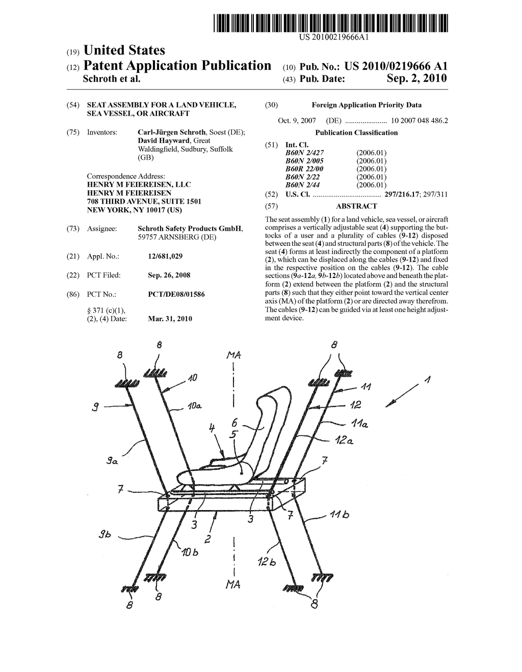 Seat Assembly for a Land Vehicle, Sea Vessel, or Aircraft - diagram, schematic, and image 01