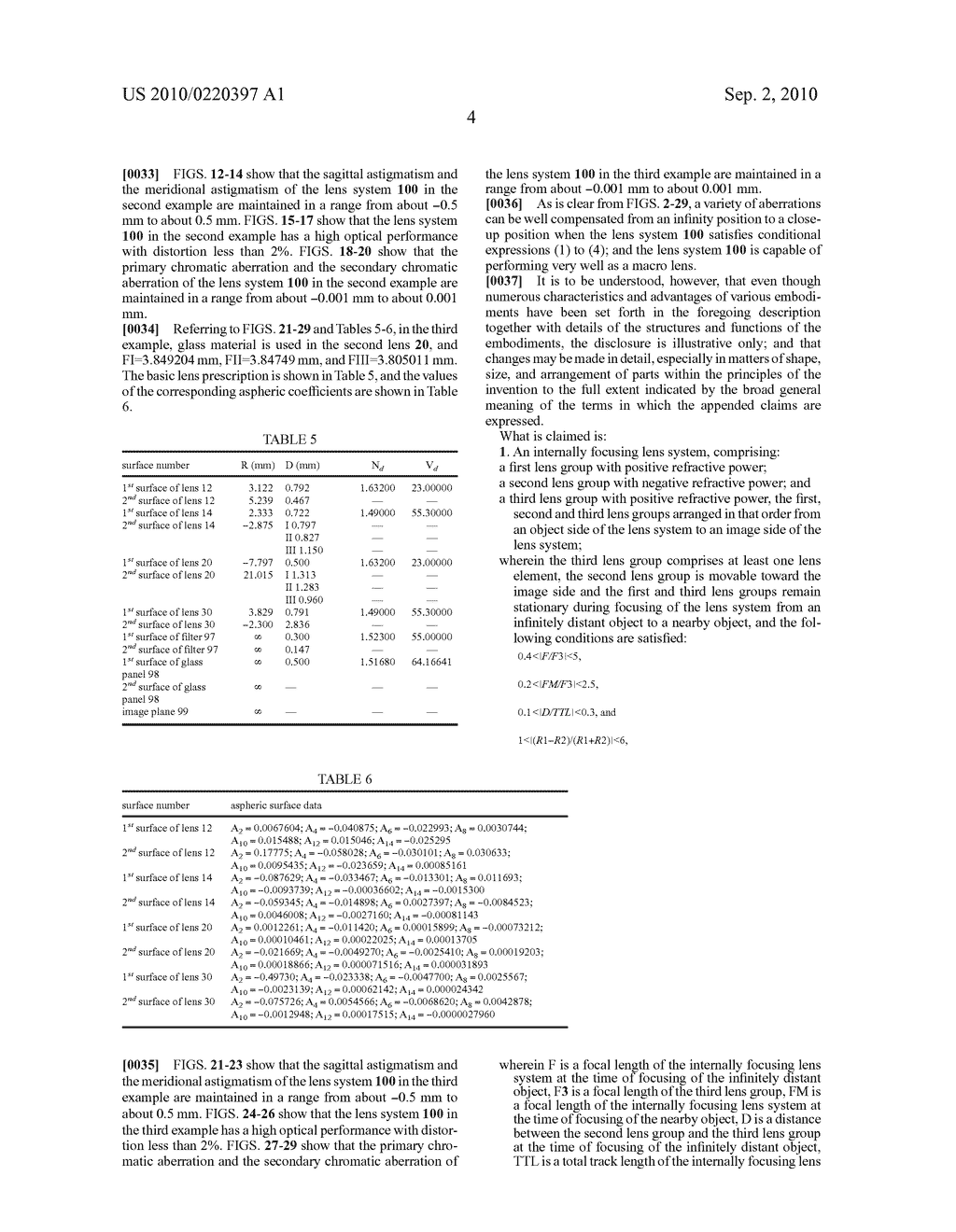 INTERNALLY FOCUSING LENS SYSTEM - diagram, schematic, and image 34