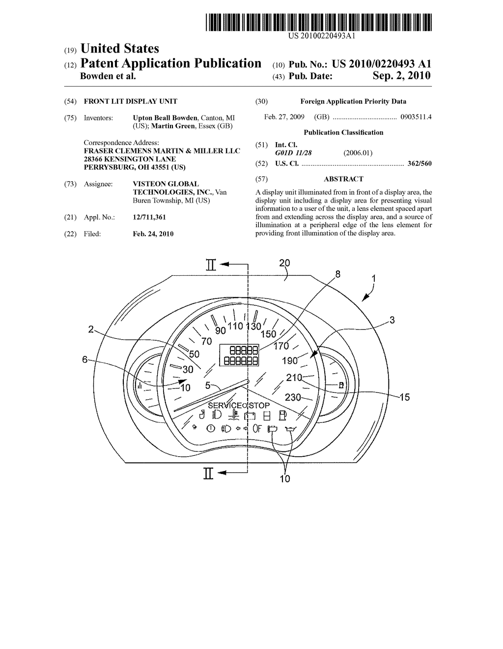 FRONT LIT DISPLAY UNIT - diagram, schematic, and image 01