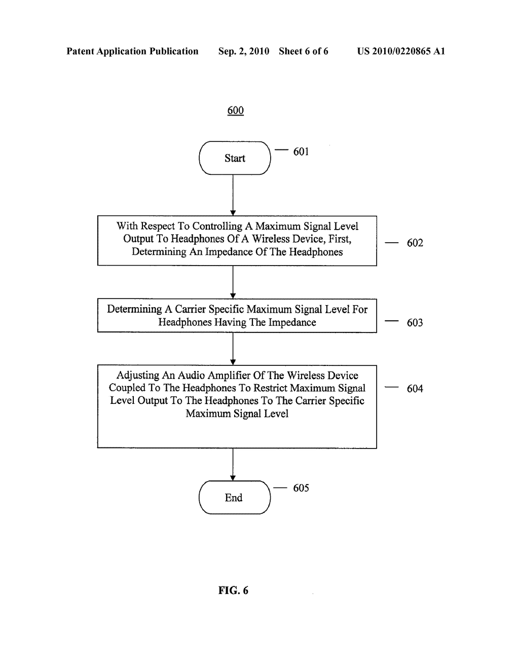METHOD AND SYSTEM FOR CONTROLLING A MAXIMUM SIGNAL LEVEL OUTPUT TO HEADPHONES COUPLED TO A WIRELESS DEVICE - diagram, schematic, and image 07