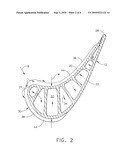 Flared tip turbine blade diagram and image