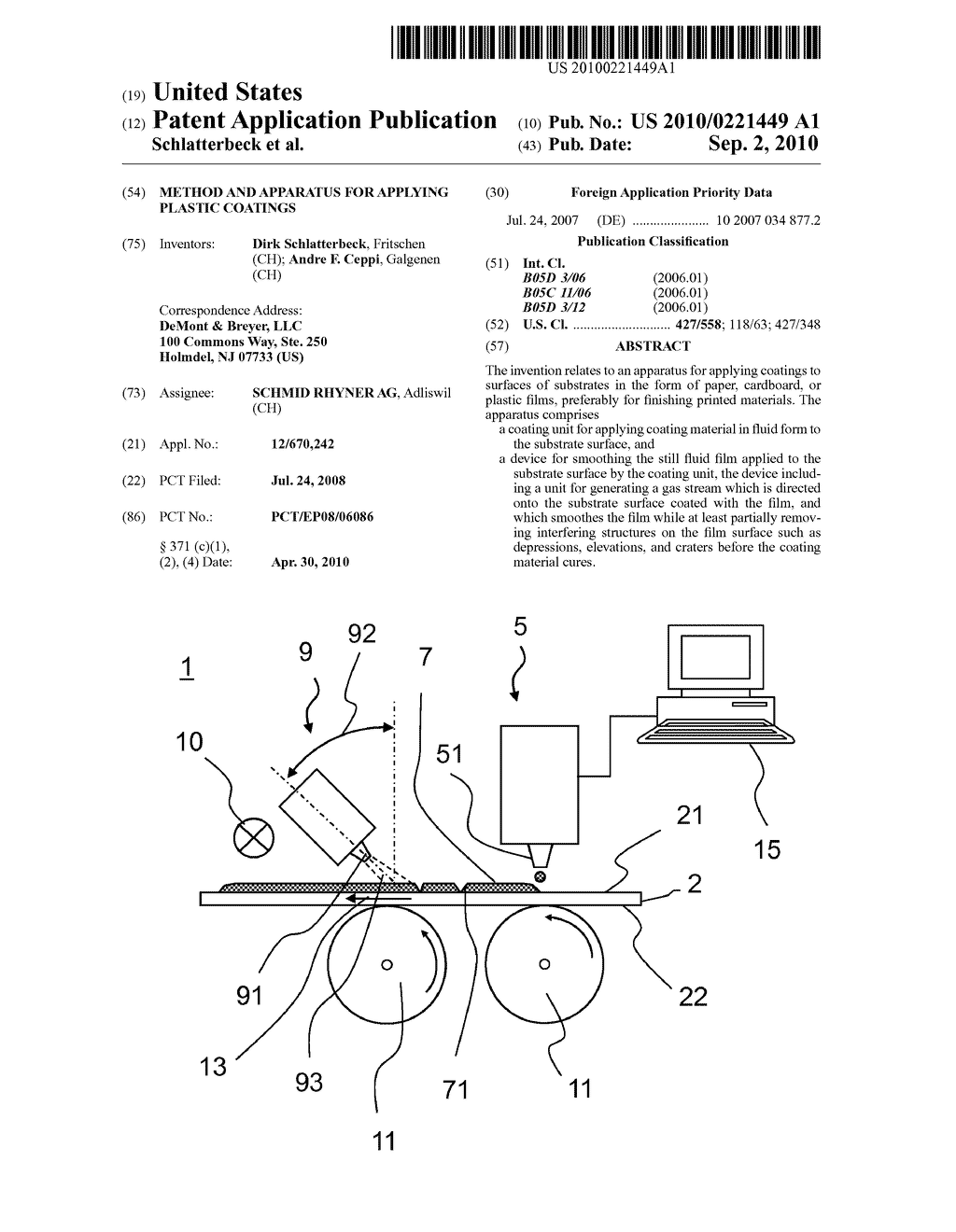 Method and apparatus for applying plastic coatings - diagram, schematic, and image 01