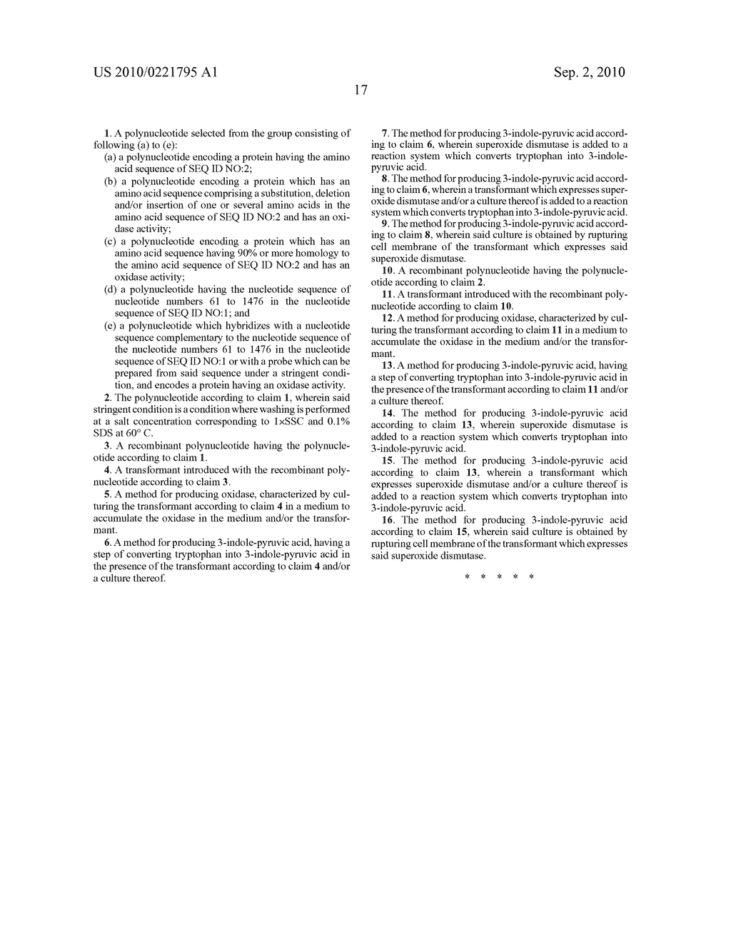 NOVEL OXIDASE GENE AND METHOD FOR PRODUCING 3-INDOLE-PYRUVIC ACID BY UTILIZING THE GENE - diagram, schematic, and image 18