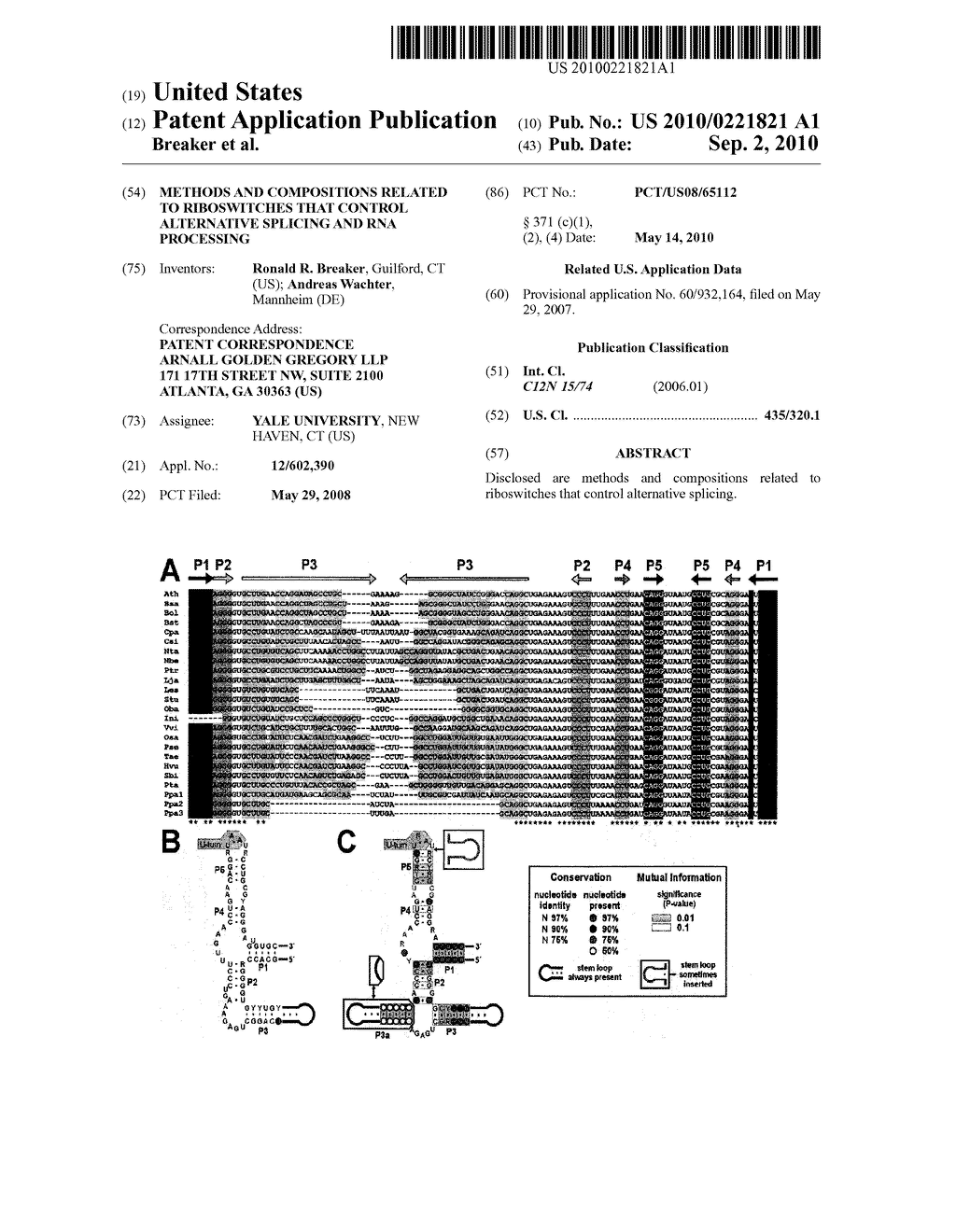 METHODS AND COMPOSITIONS RELATED TO RIBOSWITCHES THAT CONTROL ALTERNATIVE SPLICING AND RNA PROCESSING - diagram, schematic, and image 01