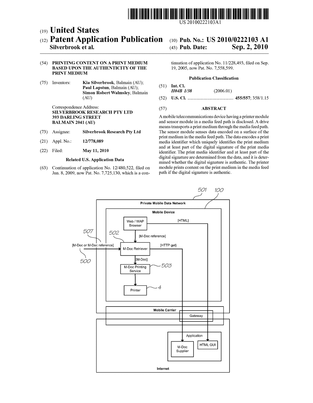 Printing Content on a Print Medium based upon the Authenticity of the Print Medium - diagram, schematic, and image 01