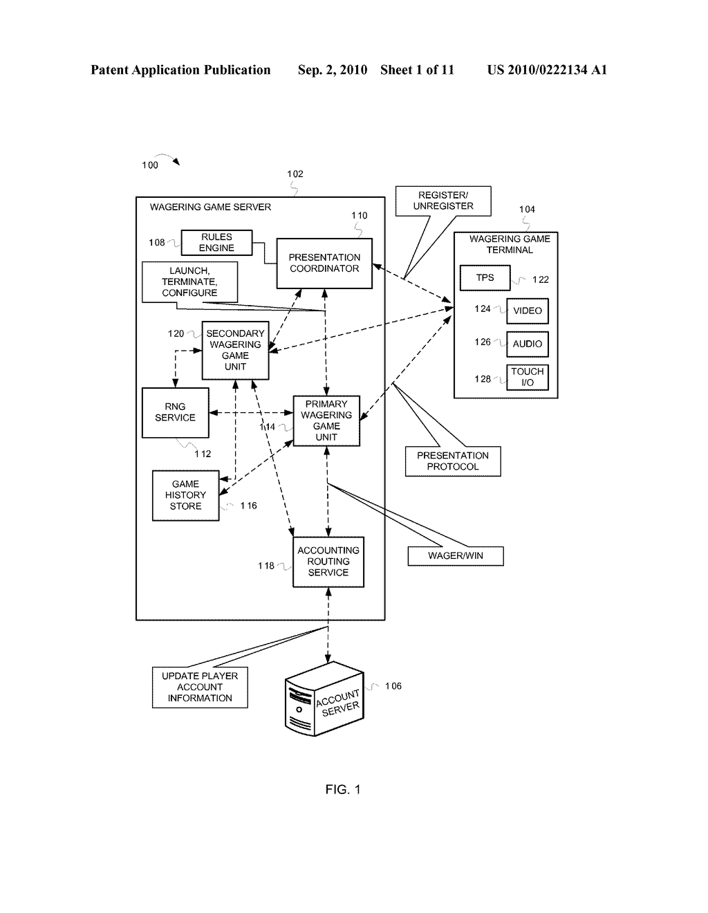 DISTRIBUTING INFORMATION IN A WAGERING GAME SYSTEM - diagram, schematic, and image 02