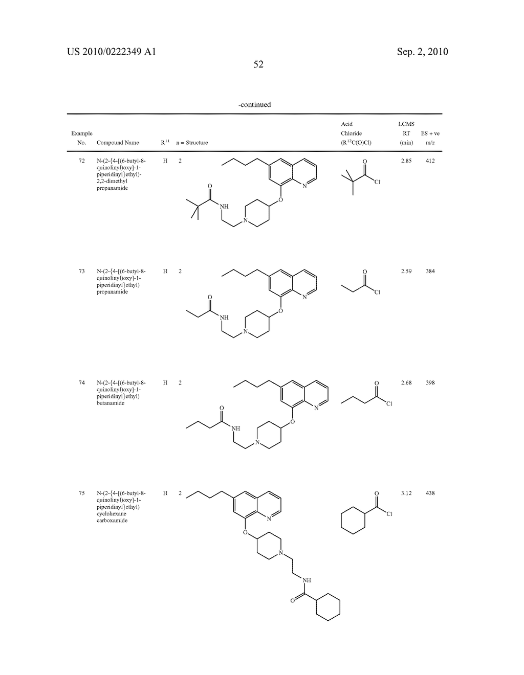 QUINOLINE DERIVATIVES USED TO TREAT INFLAMMATORY AND ALLERGIC DISEASES - diagram, schematic, and image 53