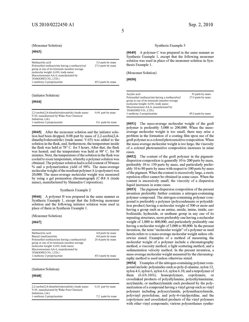 PIGMENT-DISPERSION COMPOSITION AND COLORED PHOTOSENSITIVE COMPOSITION - diagram, schematic, and image 07