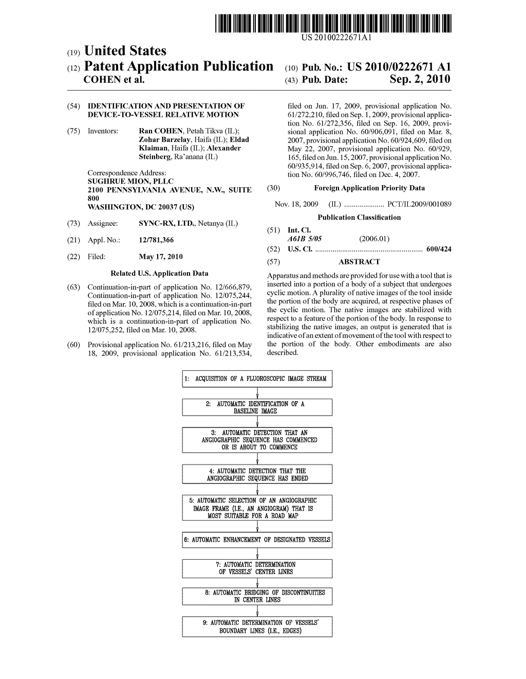 IDENTIFICATION AND PRESENTATION OF DEVICE-TO-VESSEL RELATIVE MOTION - diagram, schematic, and image 01