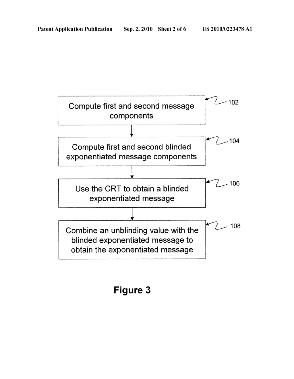 SYSTEM AND METHOD FOR PERFORMING EXPONENTIATION IN A CRYPTOGRAPHIC SYSTEM - diagram, schematic, and image 03