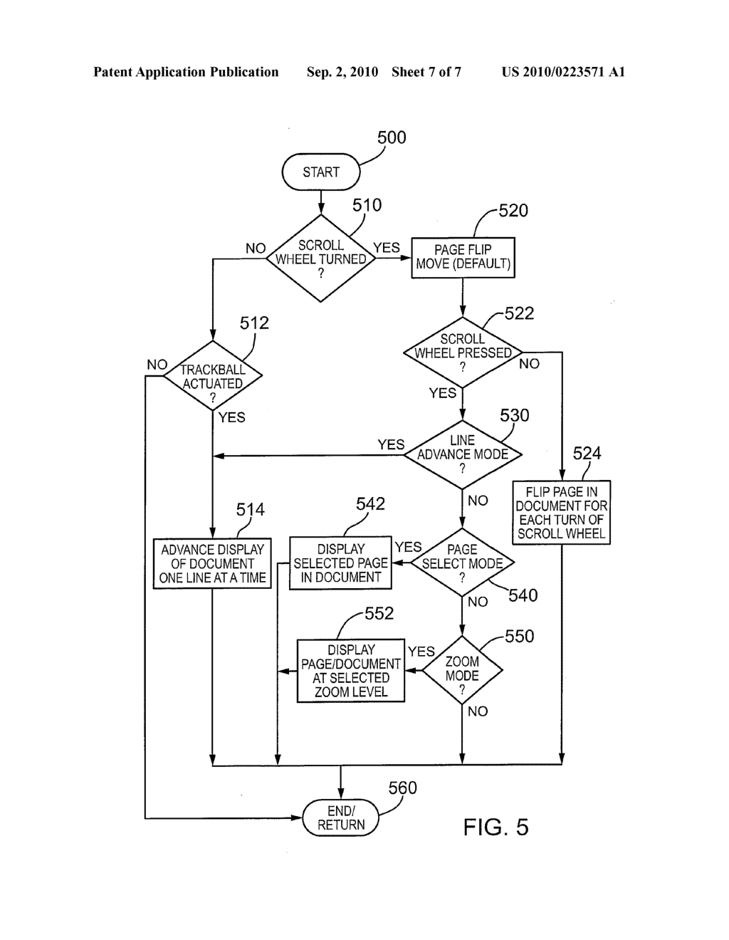 APPARATUS AND METHOD FOR SCROLLING PAGES DISPLAYED ON A HANDHELD DEVICE - diagram, schematic, and image 08