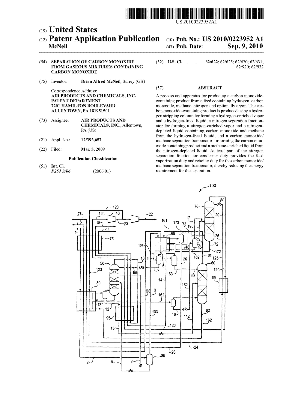 Separation of Carbon Monoxide From Gaseous Mixtures Containing Carbon Monoxide - diagram, schematic, and image 01