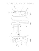 REVERSIBLE LOCKING DEVICE FOR MERCHANDISE DISPLAY HOOKS diagram and image