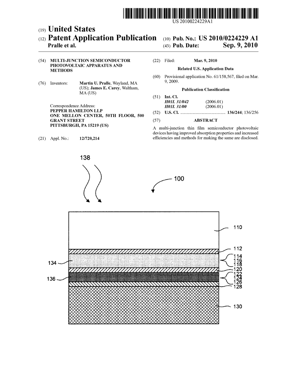 MULTI-JUNCTION SEMICONDUCTOR PHOTOVOLTAIC APPARATUS AND METHODS - diagram, schematic, and image 01