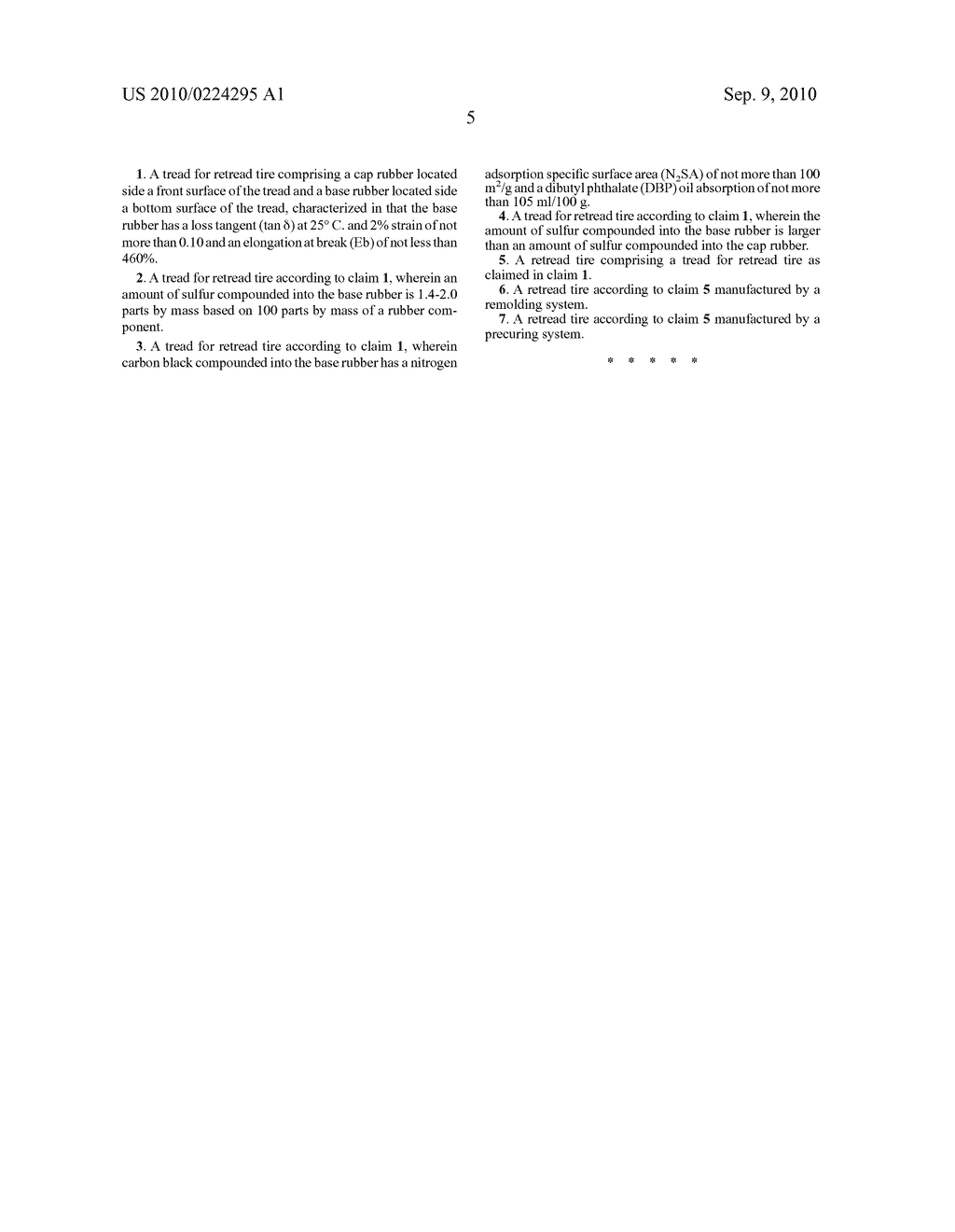 TREAD FOR RETREAD TIRE AND RETREAD TIRE - diagram, schematic, and image 08