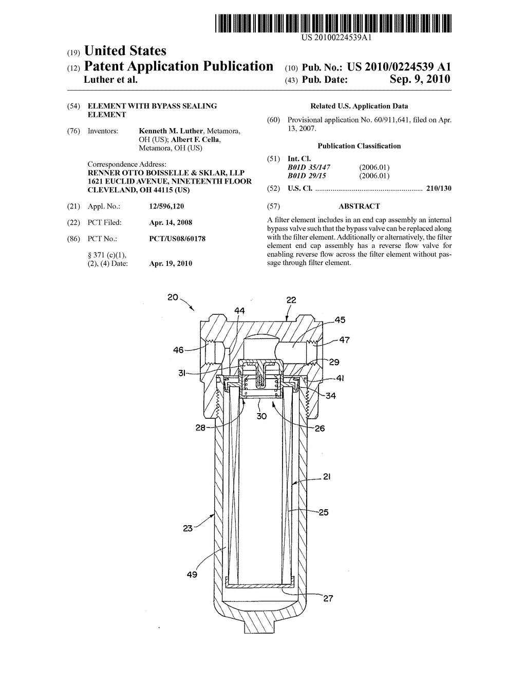 ELEMENT WITH BYPASS SEALING ELEMENT - diagram, schematic, and image 01