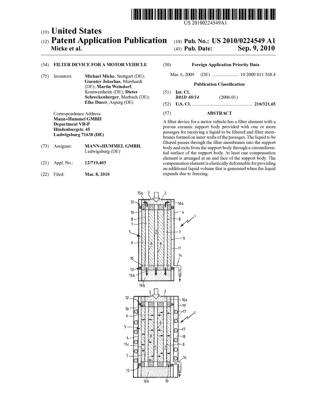 Filter Device for a Motor Vehicle - diagram, schematic, and image 01