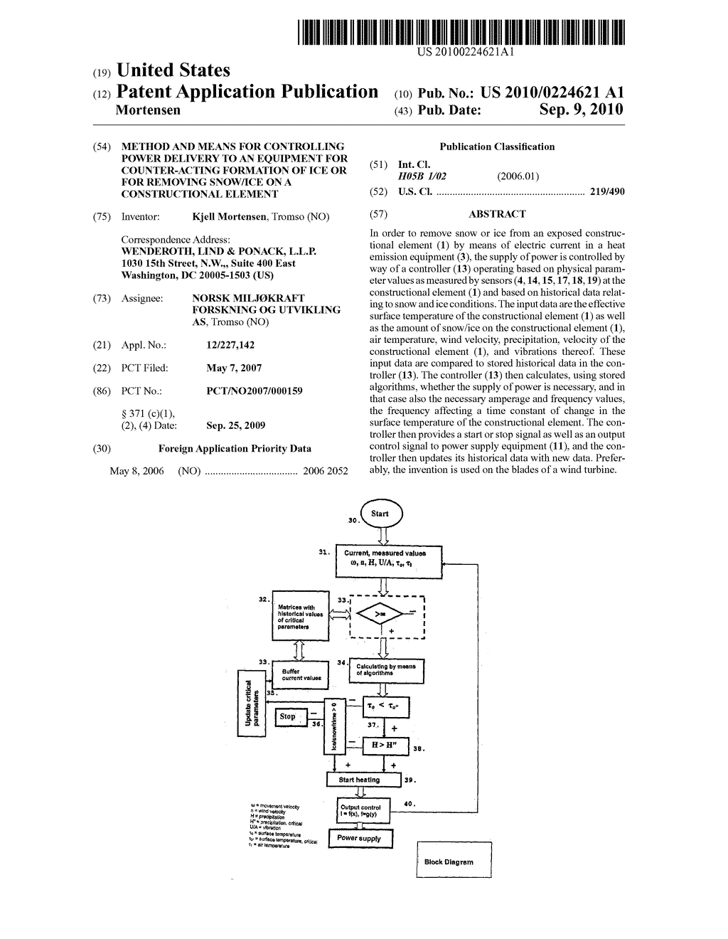 Method and Means for Controlling Power Delivery to an Equipment for Counter-Acting Formation of Ice or for Removing Snow/Ice on a Constructional Element - diagram, schematic, and image 01