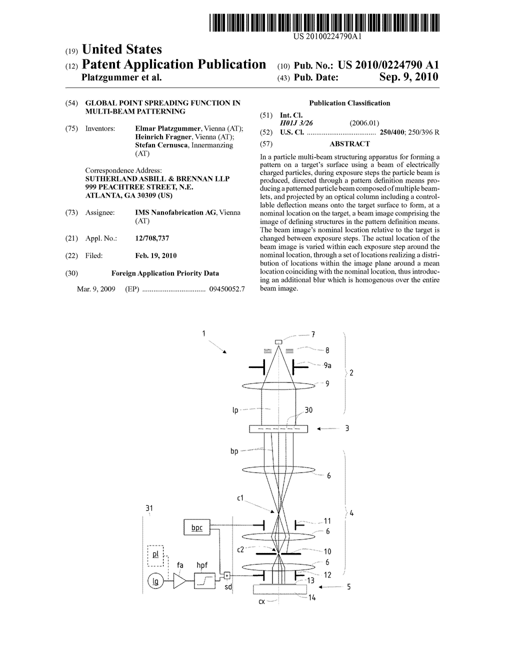 Global Point Spreading Function in Multi-Beam Patterning - diagram, schematic, and image 01