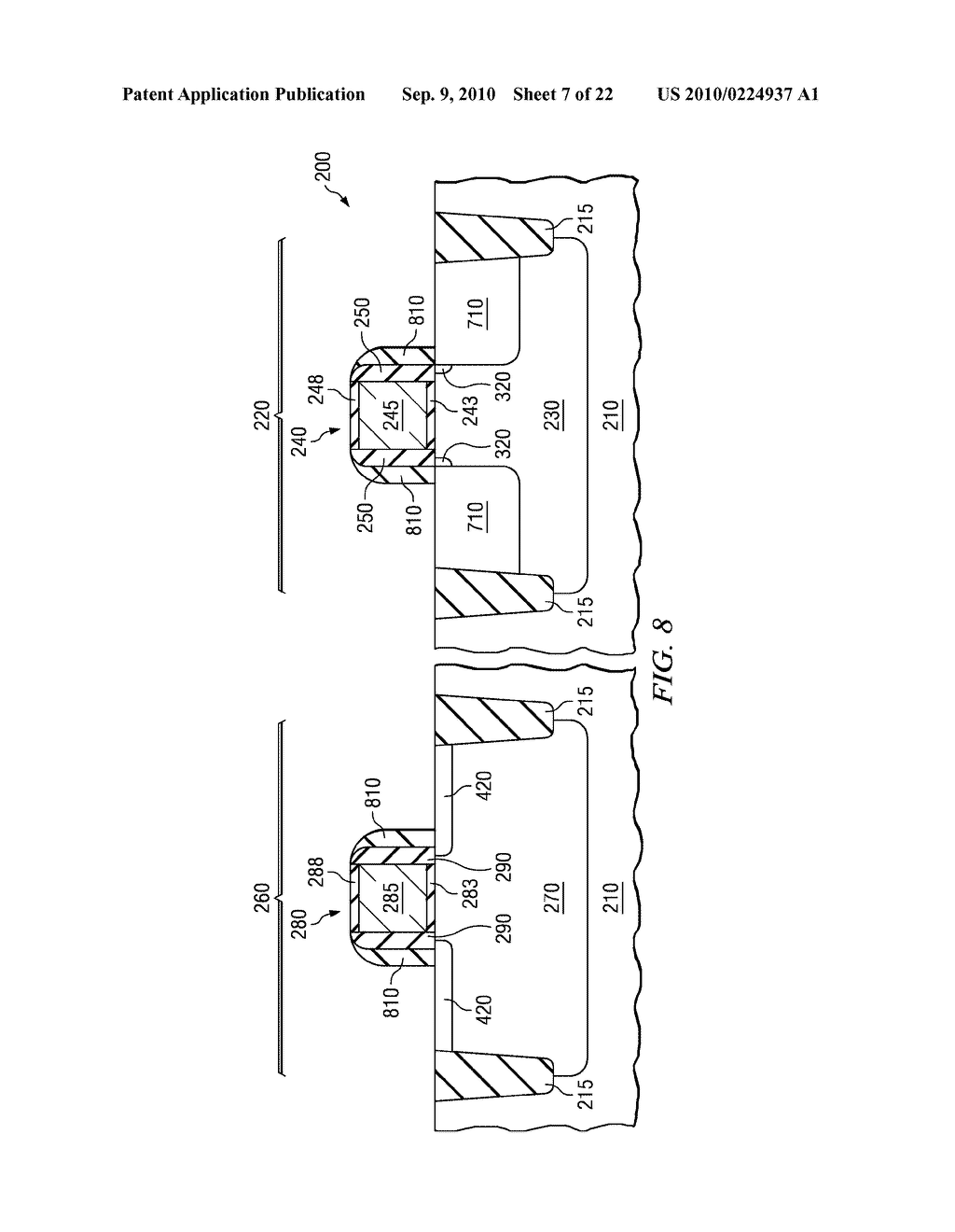 METHOD FOR INTEGRATING SILICON GERMANIUM AND CARBON DOPED SILICON WITHIN A STRAINED CMOS FLOW - diagram, schematic, and image 08